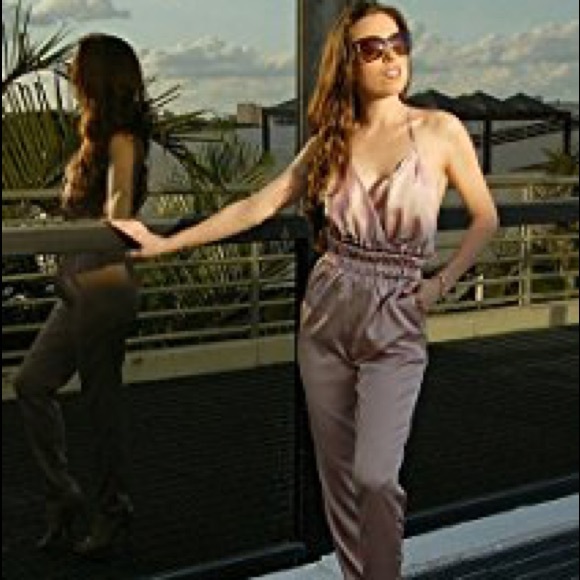 Satin pink SEXY jumpsuit - Picture 8 of 8